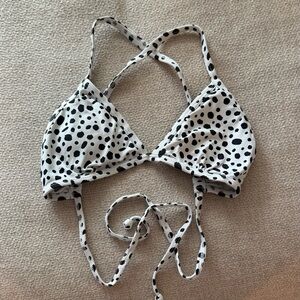 Spotted Black and White Bikini Top